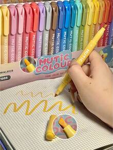 6/12/24 couleurs Ensemble de marqueurs acryliques liquides vibrants à pointe souple , Boîte de peinture artistique pour étudiants, cadeaux de rentrée scolaire - Ensembles - Voir 6