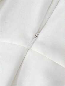 GlowEve Đầm đỏ hở lưng đính hạt và nơ trang trí dành cho nữ, không tay. - trắng - Xem 4