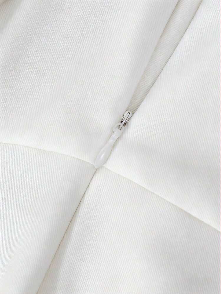 GlowEve Vestido sin mangas con lazo decorativo con cuentas y espalda descubierta para mujer en color rojo - Blanco - Añade 4