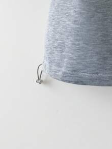 Airaco 大码拼接条纹印花休闲短袖T恤 - 灰色 - 查看 3