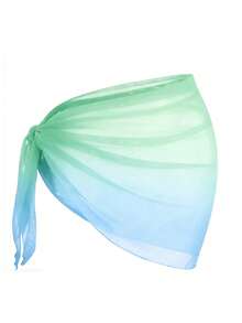 Swim Oasis 渐变网纱罩衫（随机印花），度假沙滩装 - 彩色 - 查看 2