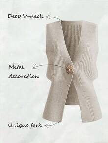 SHEIN Unity Cardigan Wanita Modis dengan Desain Prancis Unik dan Menarik, Niche, Elegan, Serbaguna - Grey - View 6