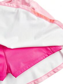 Cheerettes Printed High Stretch Cheerleader Pleated Skirt & Shorts Set - Pink - View 5