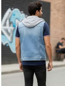 Demin Hat Vest - Baby Blue - View 4