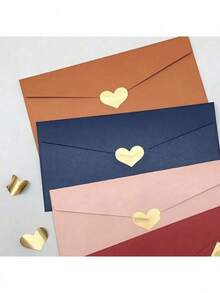 1 rouleau de 500 autocollants en forme de cœur dorés. Autocollants en forme de cœur pour la Saint-Valentin - parfaits pour sceller les cadeaux et l'artisanat ! Autocollants étiquettes vierges autoadhésifs, idéaux pour le scellage et la décoration. - Jaune - Voir 5