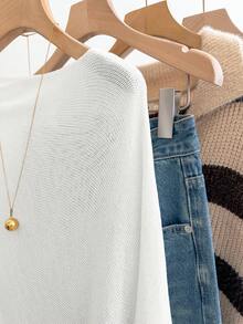 Women's Casual Loose Vacation Style White Shawl Poncho Sweater, Suitable For Spring/Summer - White - View 3