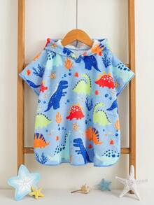 SHEIN 男婴卡通恐龙印花短袖连帽泳衣 - 彩色 - 查看 9