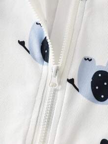 Bộ áo liền quần màu trắng thoải mái cho bé trai sơ sinh/trẻ nhỏ, in hình voi dễ thương khắp áo, co giãn tốt, thích hợp cho mùa hè. - trắng - Xem 6