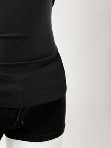 Sunspun Sleeveless Lace Sexy Camisole Top, Spring/Summer - Black - View 5