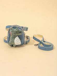 1pc Dinosaur Decor Pet Harness & 1pc Pet Leash For Dog And Cat For Outdoor - Multicolor - View 2