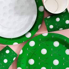Golf Time一次性餐盘、餐巾纸和杯子套装，可供20位客人使用。这款一次性派对用品套装（包括餐盘、餐巾纸和杯子）非常适合生日派对、婚礼和家庭野餐。 - 查看 6