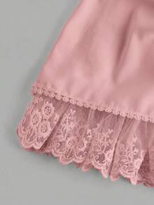 SHEIN Tween Girls' Summer Versatile Pink Ruffle Elastic Waist Skater Skirt - Baby Pink - View 5