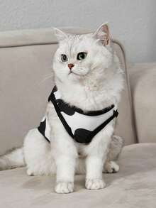 PETSIN 1 pieza Chaleco transpirable con estampado de vaca lindo para mascotas en verano - Blanco - Ver 9