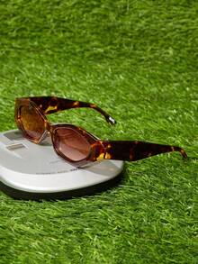 1pc/2pcs Plastic Geometric Cat Eye Frame Bohemian Style Summer Beach Holiday Travel UV Protection Women Sunglasses - Hawksbill - View 2