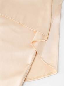 Franclia 女士休闲缎面宽松连体裤，夏季 - 香檳色 - 查看 3