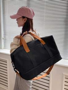 女士旅行手提包 大容量 周末旅行 过夜行李 可套在手提箱上 配有可拆卸肩带 防水 轻便 适合健身、游泳、瑜伽、徒步、运动 随身携带 - 彩色 - 查看 5