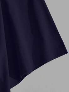 Manfinity Homme 男士休闲字母压纹短袖T恤，夏季 - 寶藍色 - 查看 7