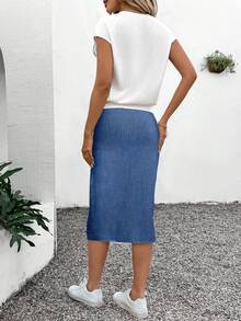 EMERY ROSE 女士圆领字母星形印花上衣和半裙休闲两件套 - 彩色 - 查看 2