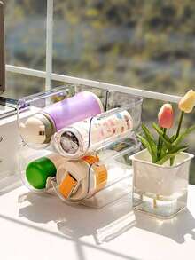 1 cái giá đựng chai rượu vang đỏ xếp chồng được 1/2/3 ngăn, giá đựng chai nước có thể kết hợp tự do, giá đựng chai nước trong suốt trong tủ, dụng cụ sắp xếp và cất giữ rượu vang đỏ trong nhà bếp. - trắng - Xem 4