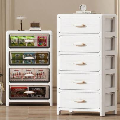 3/4/5/6层多功能带滚轮储物抽屉 - 单门可折叠储物柜 - 耐用塑料抽屉，节省空间的厨房储物架，可存放零食、饮料、书籍、衣物等，适用于厨房、客厅、书房、浴室