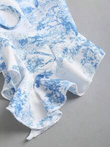 SHEIN Sweetro 女士优雅甜美2000年代风格外出上衣，全白派对套装，荷叶边修身衬衫 - 白色 - 查看 4
