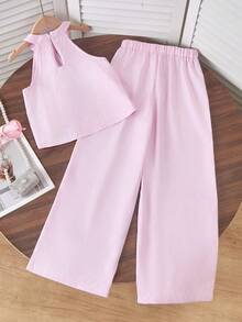 SHEIN Sparklyn Conjunto de camisola versátil para férias femininas, tops de primavera/verão, adequados para férias, viagens e diversas ocasiões, frescos e energéticos. - Rosa - Ver 2