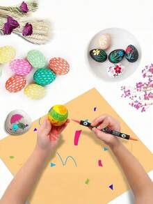 24/48/72 Colors Acrylic Paint Pens Set 12/24/36 Pack Dual Tip Acrylic Paint Markers With Fine Tip Brush Tip For Rock Painting Canvas Fabric Stone Wood Rocks Glass Paper Plastic Diy Craft Art Supplies - highlighter - View 3