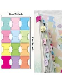 60 Buah/360 Buah Label Perekat, Label Buku Berwarna, Label Indeks Dua Sisi yang Dapat Ditulis Ulang dan Diposisikan Ulang, Mampu Menyoroti atau Menandai Informasi Penting Buku, Catatan, dan Rencana Bacaan (25mm X 35mm) - MultiWarna - View 3