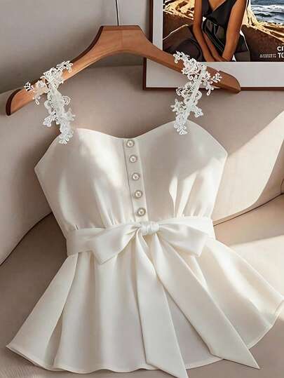 GlowEve CURVE 大码细肩带优雅别致精致约会之夜设计系带文静百搭通勤派对显瘦腰