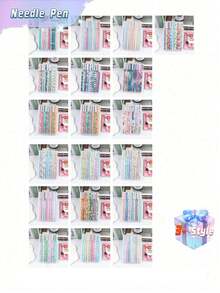 SHEIN Straight Liquid Assorted Colors Pen Quick Drying Test Signature Large Capacity Smooth Writing Gel Pen Black Blue Red Ink School Office Student Ball Pen Stationery School Rollerball Pen Back To School - multicolor - View 1