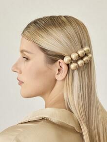 MOTF PREMIUM 2PCS FAUX PEARL FRENCH CLIP HAIR CLIPS CLAW CLIPS HAIR CLAWS HAIR BARRETTES - Champagne - View 2