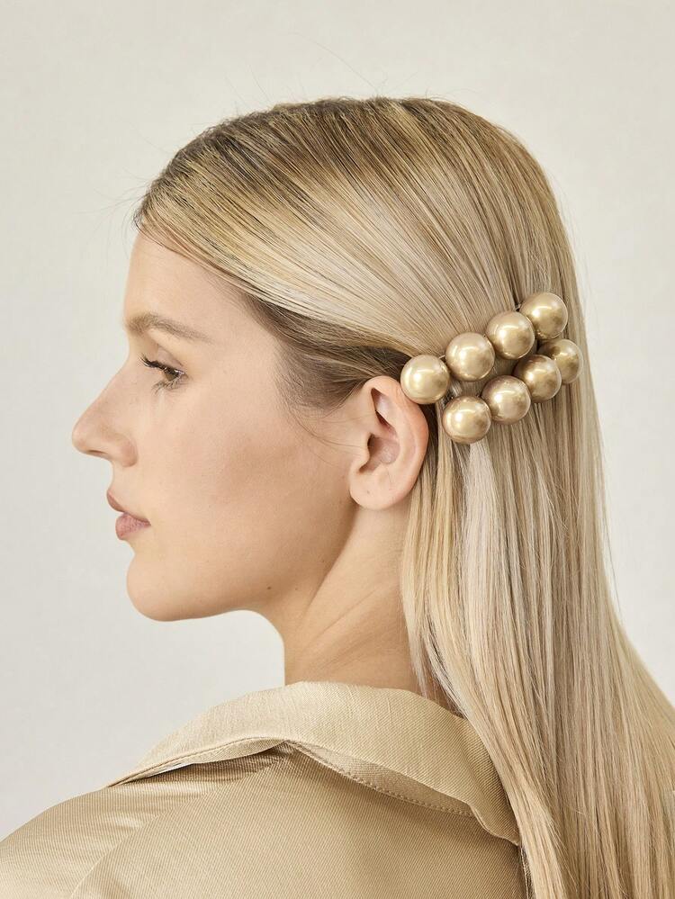 2PCS FAUX PEARL FRENCH CLIP HAIR CLIPS CLAW CLIPS HAIR CLAWS HAIR BARRETTES