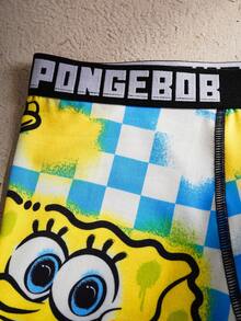 SpongeBob SquarePants | SHEIN Men's Square Pants Boxer Briefs - Blue and White - View 7