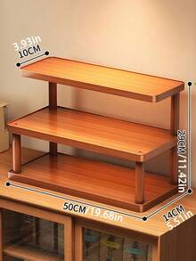 1 chiếc kệ để bàn 3 tầng bằng tre, nhiều lớp đựng đồ, có giá để cốc, dùng để đựng mỹ phẩm, văn phòng phẩm, tủ bếp, mặt bàn, trưng bày tại nhà, văn phòng, ký túc xá, phòng tắm. - màu nâu - Xem 4