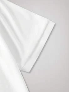 Officeau Áo thun polo tay ngắn thoáng khí màu trơn cho nam, mùa hè - trắng - Xem 5