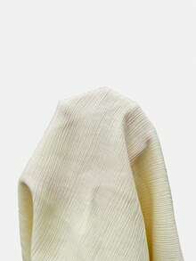 Dripcurv 大码女式夏季奶油黄色蕾丝边饰上衣，休闲度假上衣，宽松A字版型，夏季，度假女装，夏季蕾丝边饰上衣，奶油色女式上衣 - 卡其色 - 查看 5