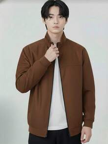 Chaqueta Doble Vista para Hombre Gamuzza y Bomber - Café integral - Ver 5