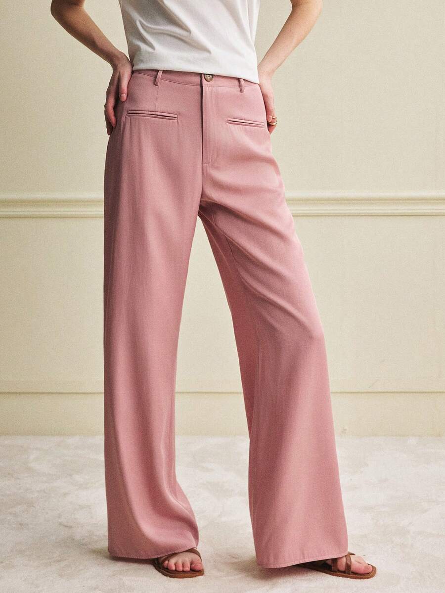 Écloséra 2026 Spring/Summer New Pink Flared Pants For Women - Pink - View 1