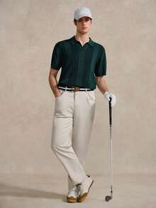 男士纯色直筒卡其裤，适合秋季网球、学院风、高尔夫等场合，父亲节礼物之选。 - 杏色 - 查看 4