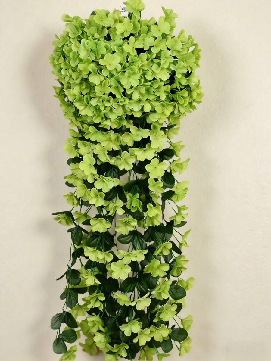 2pcs Artificial Violet Wall Hanging Silk Flowers, Window And Balcony Decorations, 18-Head Hydrangea Decorative Flowers - Multicolor - View 1