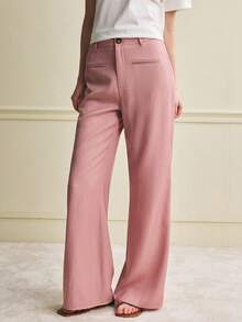 Écloséra 2026春夏新款粉色喇叭裤（女款） - 粉色 - 查看 4