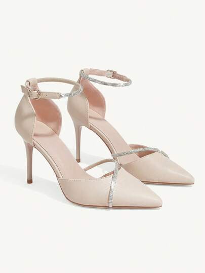 CUCCOO CHICEST 女士鞋 水钻装饰尖头细高跟踝带高跟鞋 夏季毕业高跟鞋 舞会高跟鞋 度假鞋 夏季促销 返校鞋 大学生鞋 圣诞节 秋季 新年 假期