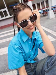 Shadewire 1副女士豹纹圆形PC框复古全框休闲眼镜，适合办公室佩戴，时尚无度数，复古时尚配饰，Y2K街头休闲派对波西米亚风格，母亲节、毕业季和假期礼物 - 彩色 - 查看 6