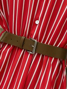 Franclia Vestido ajustado de mujer con camisa de rayas - Multicolor - Ver 4