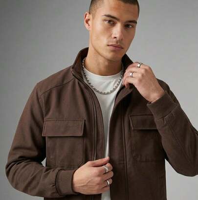 Chaqueta Urbana Con 2 Bolsillos Decorativos