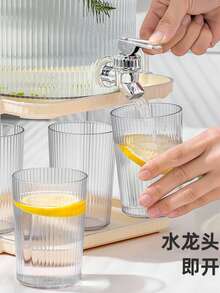 1件装新款轻奢双层冷水壶置物架桌面果汁饮料储水架水壶带水龙头饮料冰桶饮料分配器 - 米色 - 查看 8