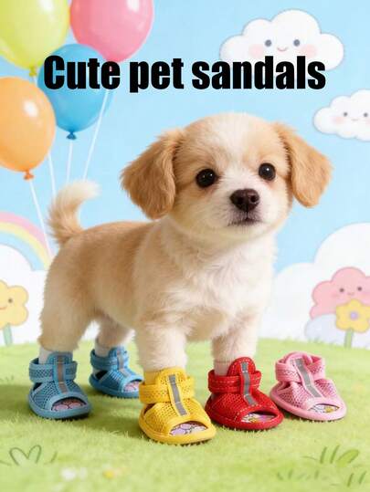 PETSIN 1 Kiểu giày cho chó cưng, giày chống trượt cho thú cưng, dép xăng đan mùa hè cho thú cưng, đồ dùng cho thú cưng