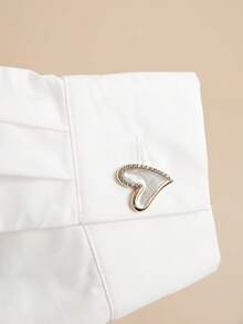 LOTSLUV 女士宽松休闲白色纯棉短袖衬衫，春夏款 - 白色 - 查看 6