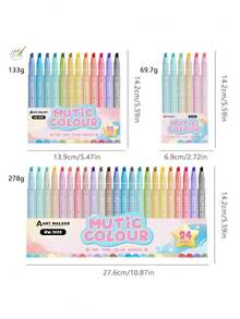 6/12/24 couleurs Ensemble de marqueurs acryliques liquides vibrants à pointe souple , Boîte de peinture artistique pour étudiants, cadeaux de rentrée scolaire - Ensembles - Voir 3