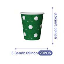 Golf Time一次性餐盘、餐巾纸和杯子套装，可供20位客人使用。这款一次性派对用品套装（包括餐盘、餐巾纸和杯子）非常适合生日派对、婚礼和家庭野餐。 - 查看 10
